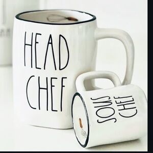 Rae Dunn Head Chef and Sous Chef Mug & Mini Mug Set